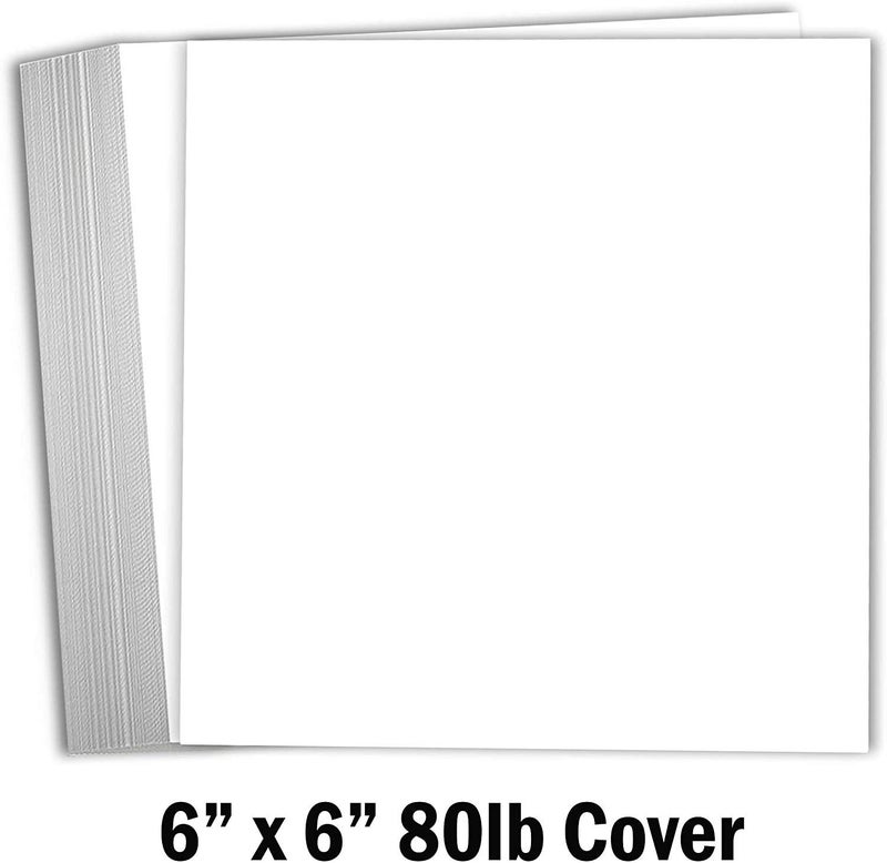 Hamilco 6x6 White Scrapbook Cardstock Paper 80lb Cover Card Stock 100 Pack (Bright) - Image 2